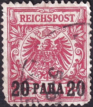  1895  . verprint on Reichpost .  400 